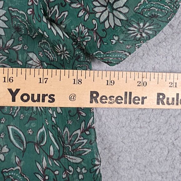 Anthropologie Maeve Mini Dress Small Tunic Sheer Dainty Cottagecore Floral Pleat - Picture 10 of 14